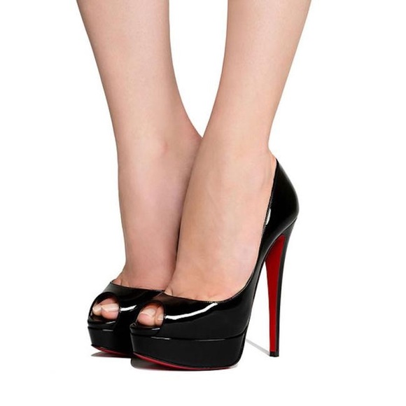 Vintage Christian Louboutin Lady peep 150 Patent Calf Heels size 36.5 - Picture 7 of 11